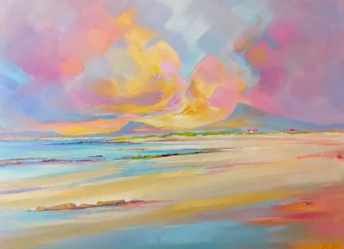 'Sunrise on Uist Beach' by artist DK  MacLeod